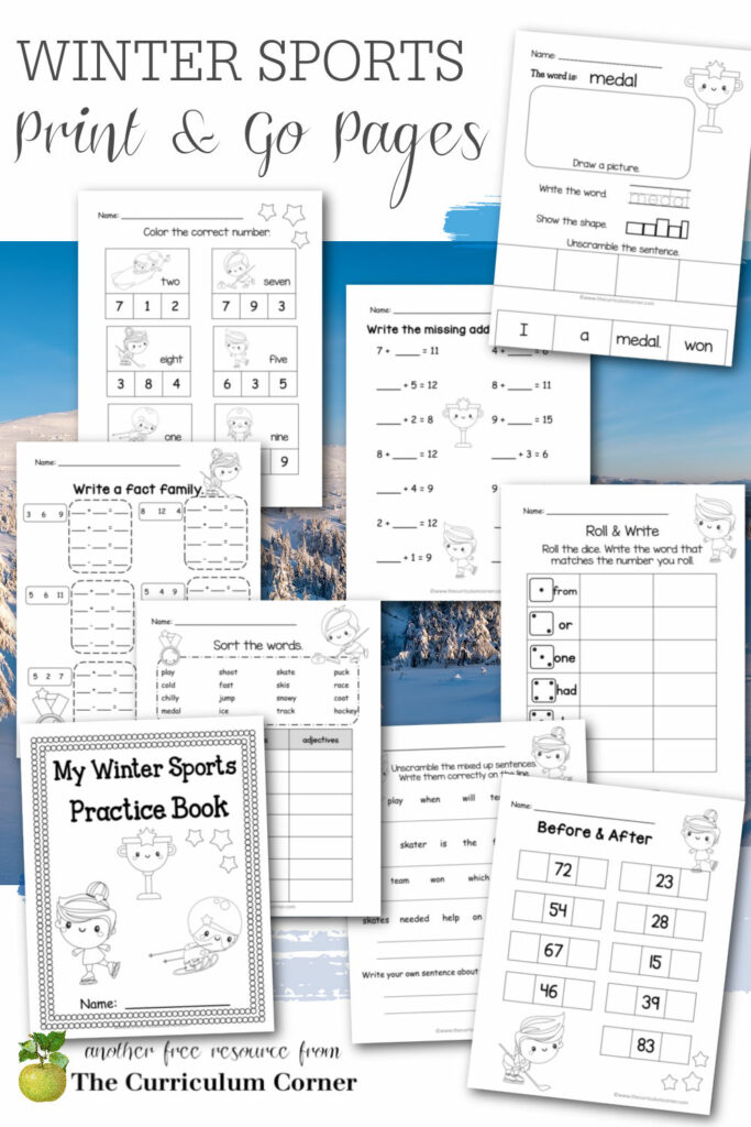 These free winter sports print & go pages will be a fun addition to your winter themes.