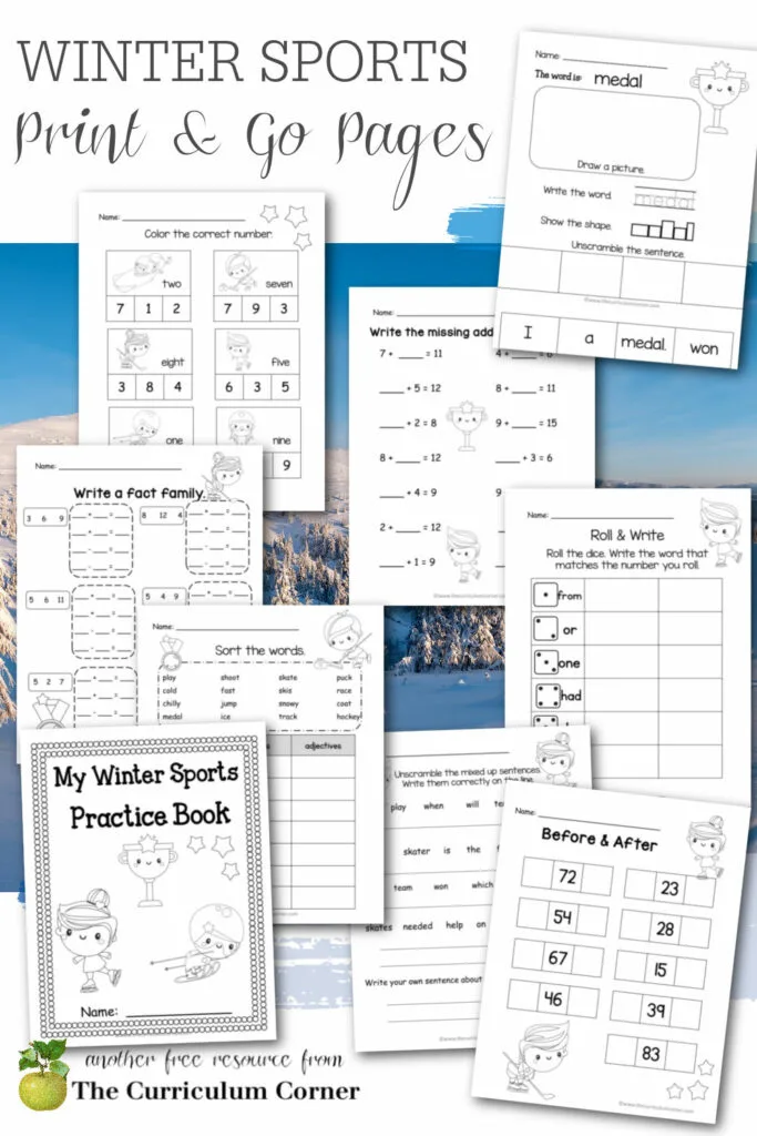 These free winter sports print & go pages will be a fun addition to your winter themes.