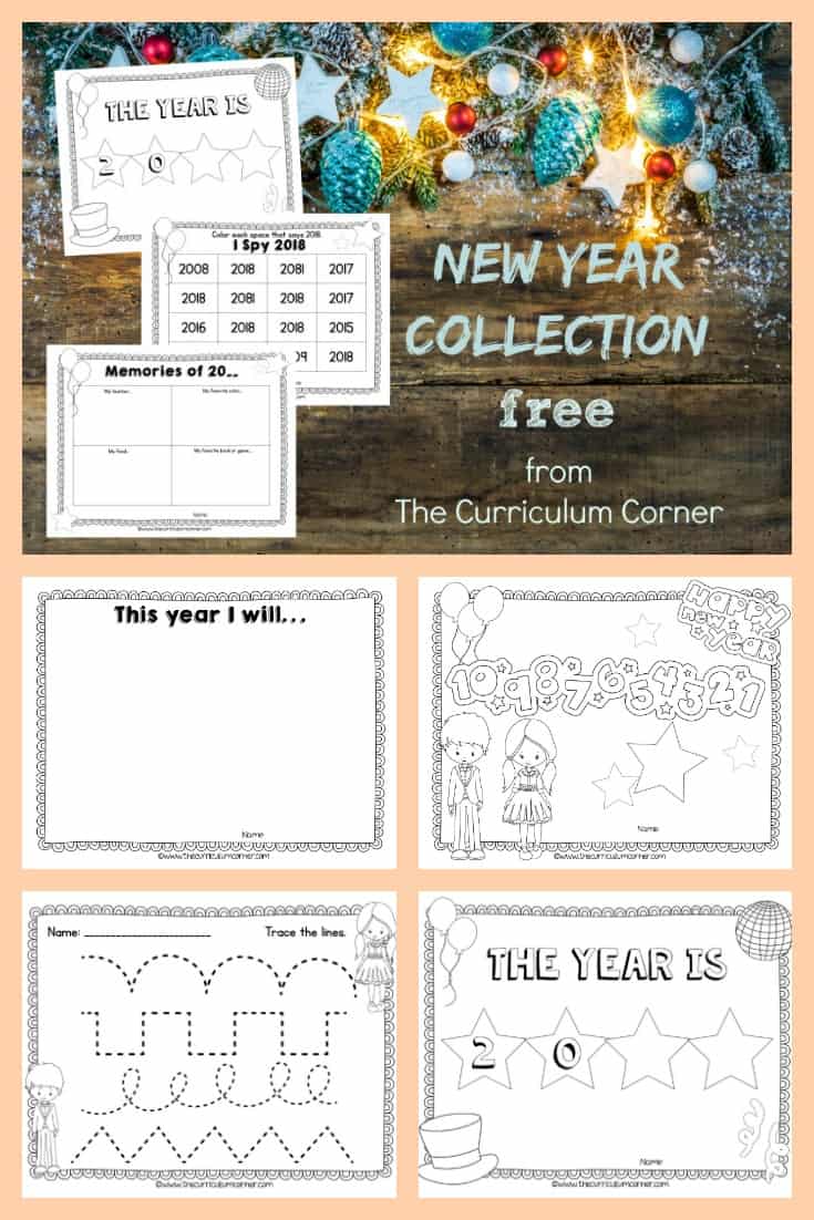 New Year Classroom Printables from The Curriculum Corner FREE