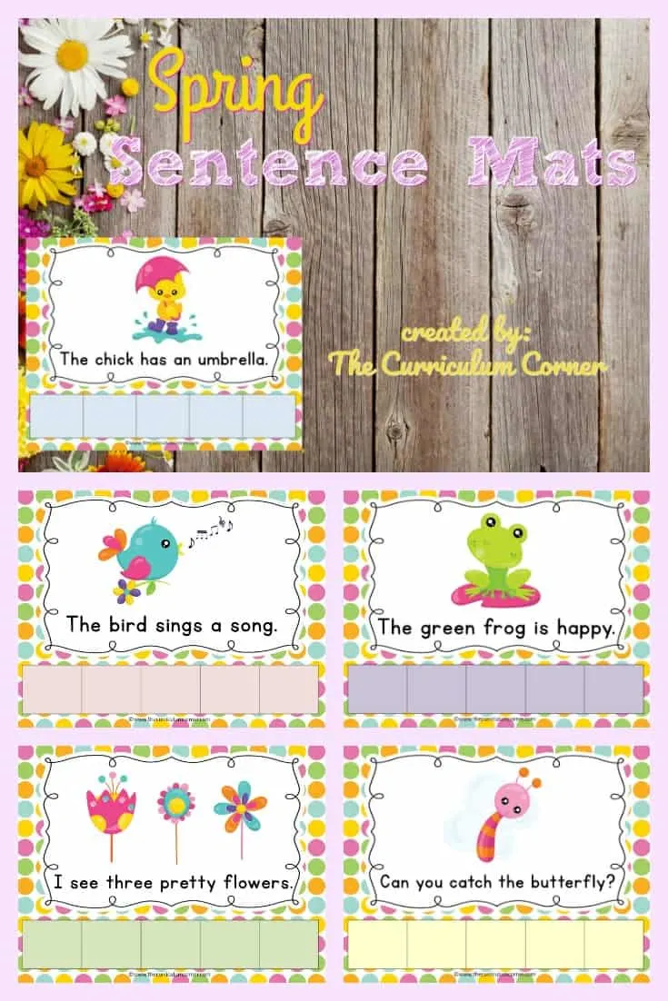 FREE Spring Sentence Mats from The Cu