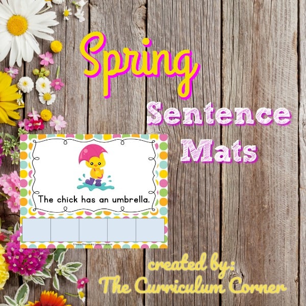FREE Spring Sentence Mats from The Cu
