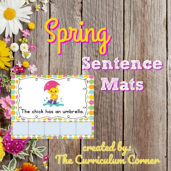 FREE Spring Sentence Mats from The Cu