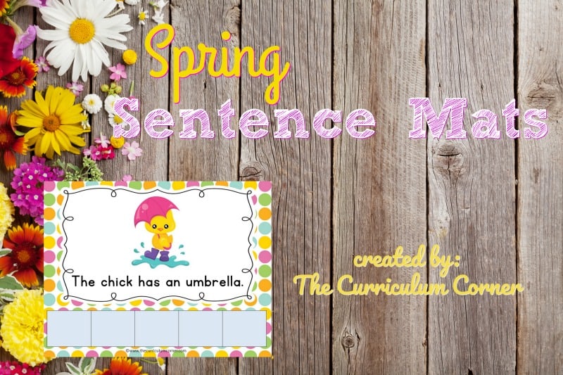 FREE Spring Sentence Mats from The Curriculum Corner