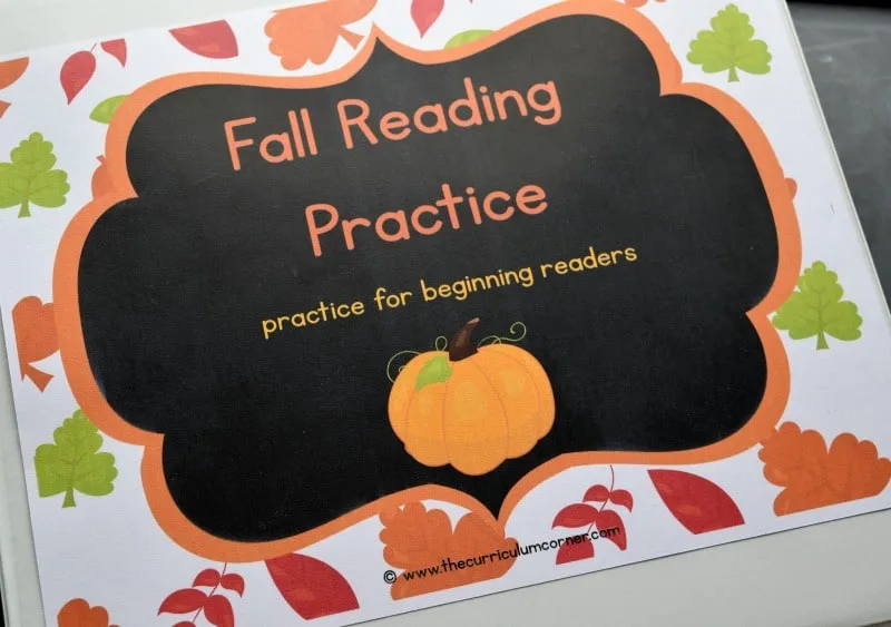 This fall reading binder is designed to help you create a quick and ready to go binder for your young readers.