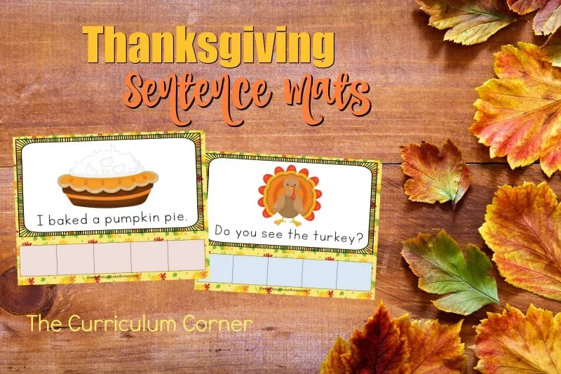 This set of Thanksgiving scrambled sentence mats provides an engaging and fun literacy center for your kindergarten classroom.