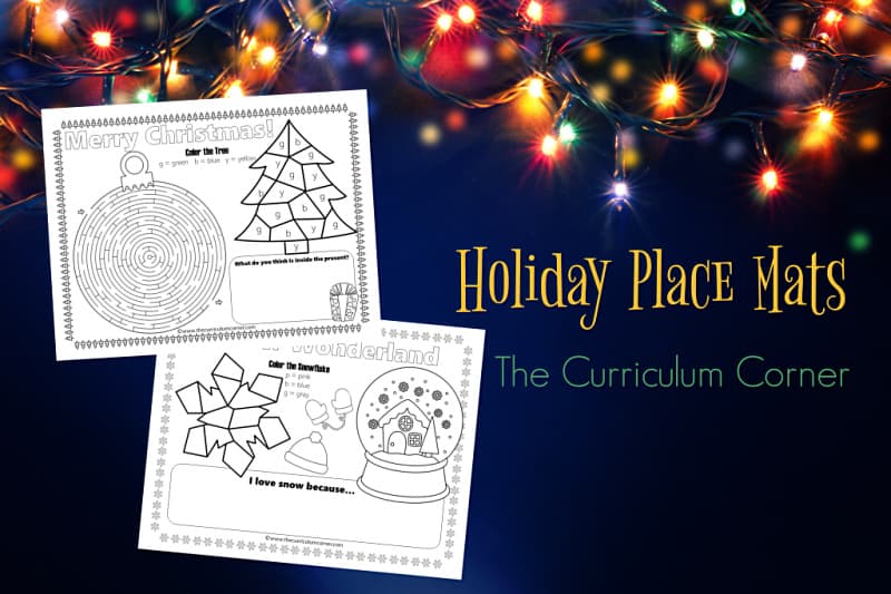 Use these fun and free holiday place mats to add a little fun to your Christmas table - either at school or at home!
