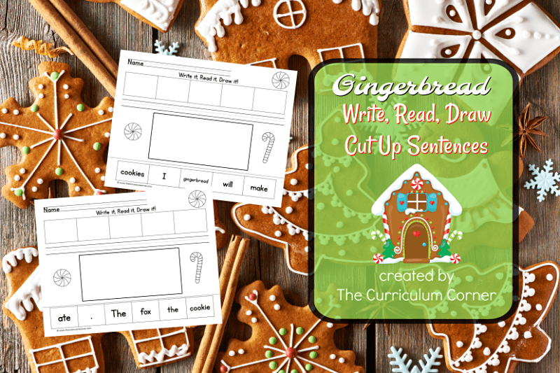 These Write, Read, Draw pages are cut up gingerbread sentences designed to fit into your December activities.