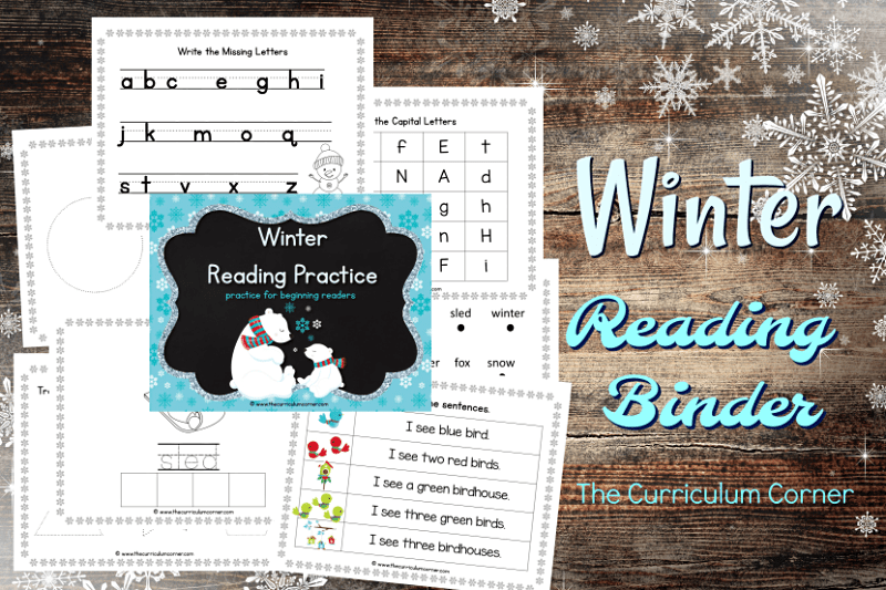 This winter reading binder is designed to help you create a quick and ready to go binder for your young readers.