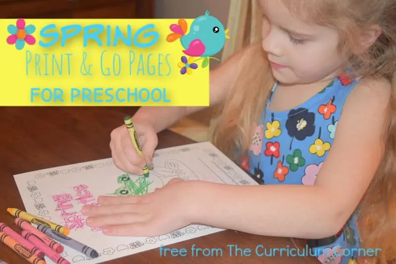 Spring Preschool Print & Go Pages
