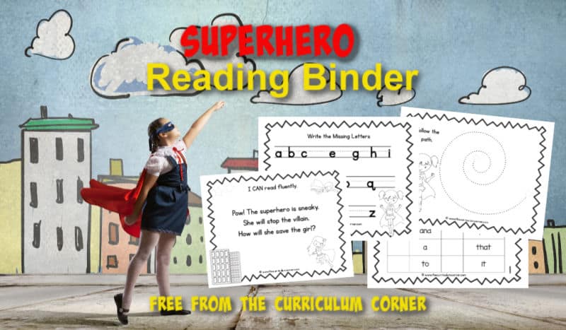 This superhero reading binder is designed to help you create a quick and ready to go binder for your young readers.