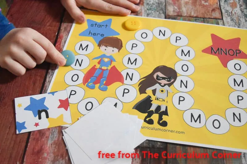 This superhero ABC game will be a fun addition to your early learning centers (another free resource for teachers from The Curriculum Corner.)