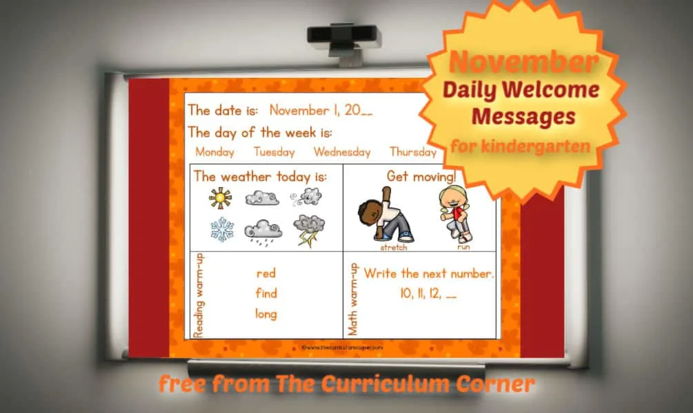 November Daily Welcome Messages