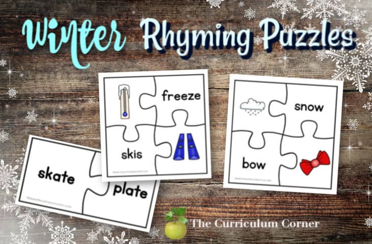 winter rhyming puzzles