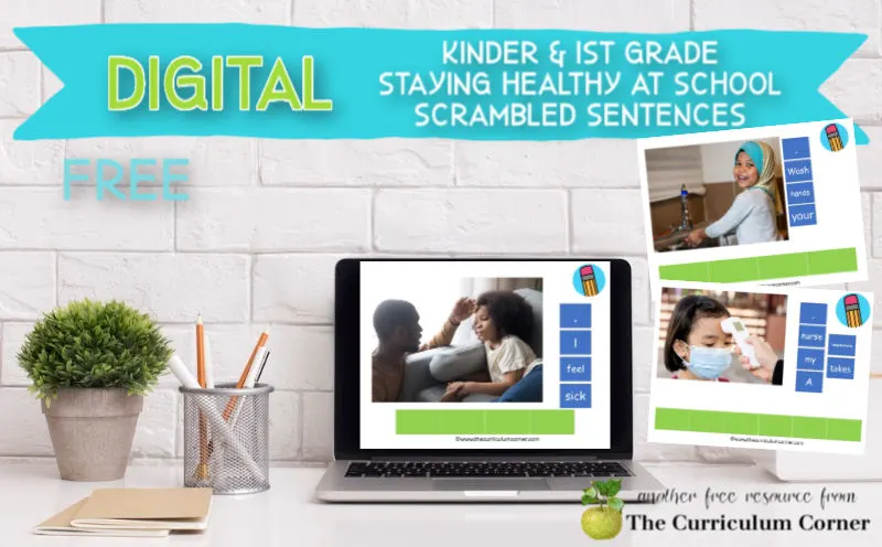 These free staying healthy at school scrambled sentences are a new literacy center for computer and tablet use for your kindergarten or first grade classroom.