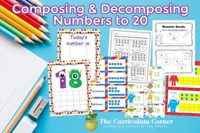 Work on composing and decomposing numbers to 20 with these free printable activities and worksheets.