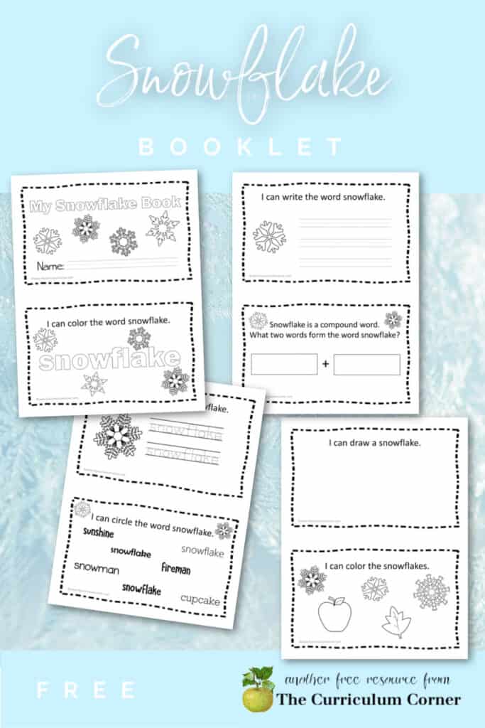 Download this snowflake booklet for early readers to add to your winter collection in your classroom. Free from The Curriculum Corner.