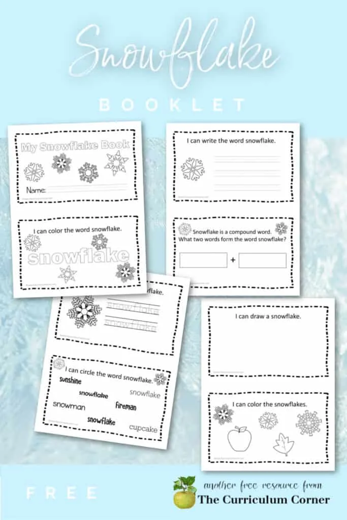 Download this snowflake booklet for early readers to add to your winter collection in your classroom. Free from The Curriculum Corner.