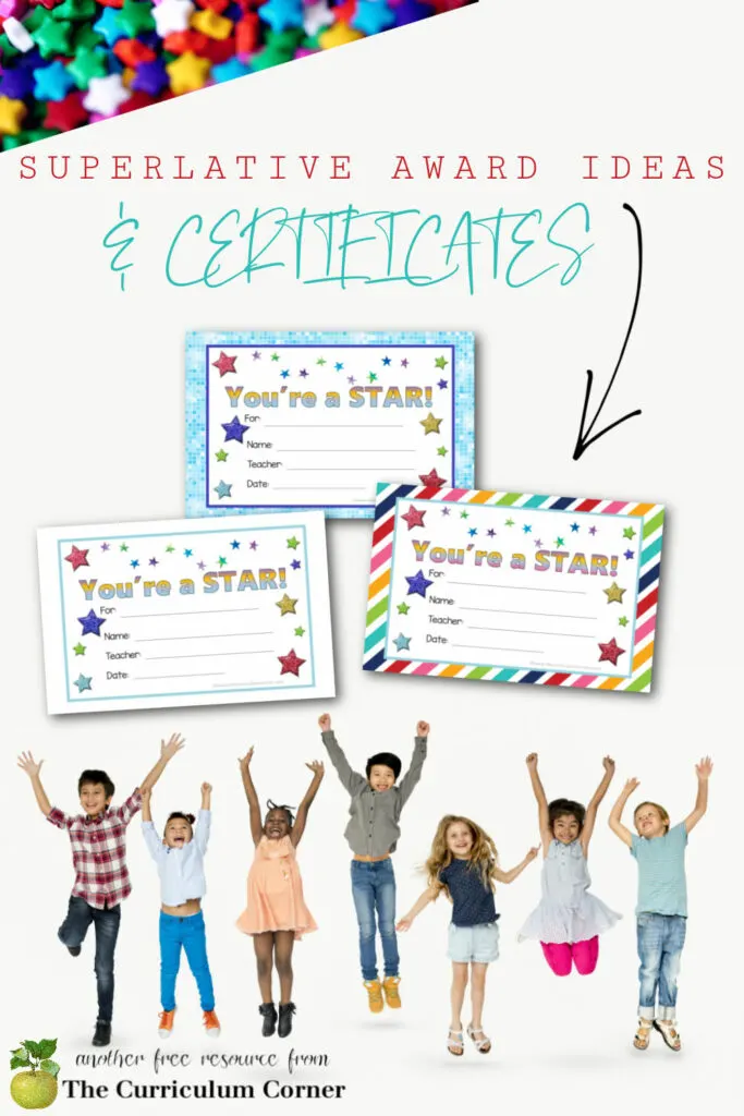 Use these superlative award ideas and certificates to help recognize your students as the school year ends.