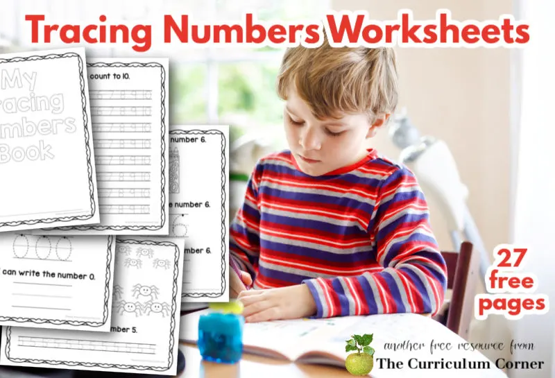 Download this free set of tracing numbers worksheets to help your young learners work on number formation. 