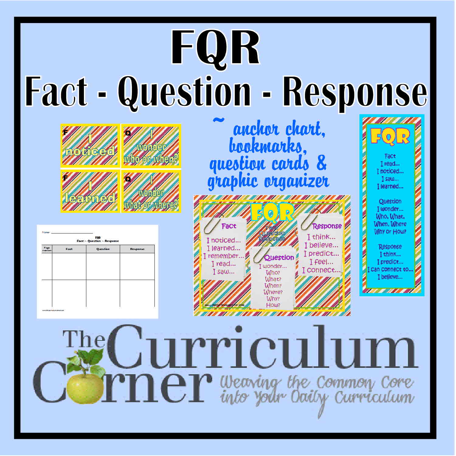 FQR fact, question, response anchor chart & more